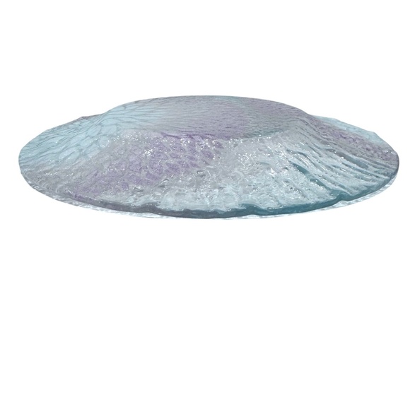 SET OF 8 SYDENSTRICKER CAPE COD PINK & WHITE CHRYSANTHEMUM FUSED GLASS PLATES - Picture 13 of 13